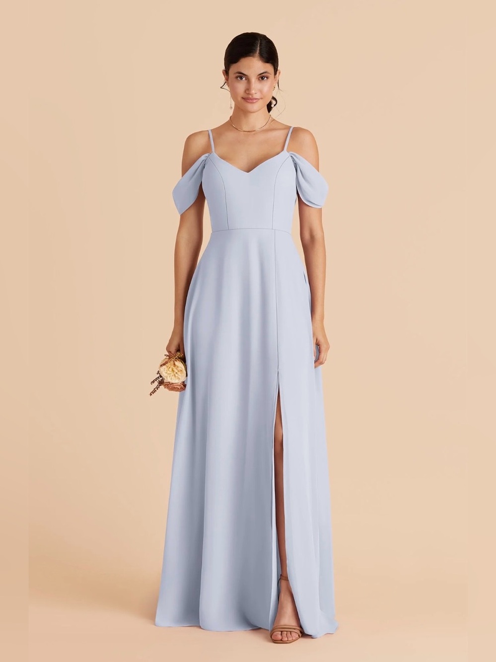 NWT Birdy Grey Devin XL ice blue chiffon bridesmaid dress wedding prom formal